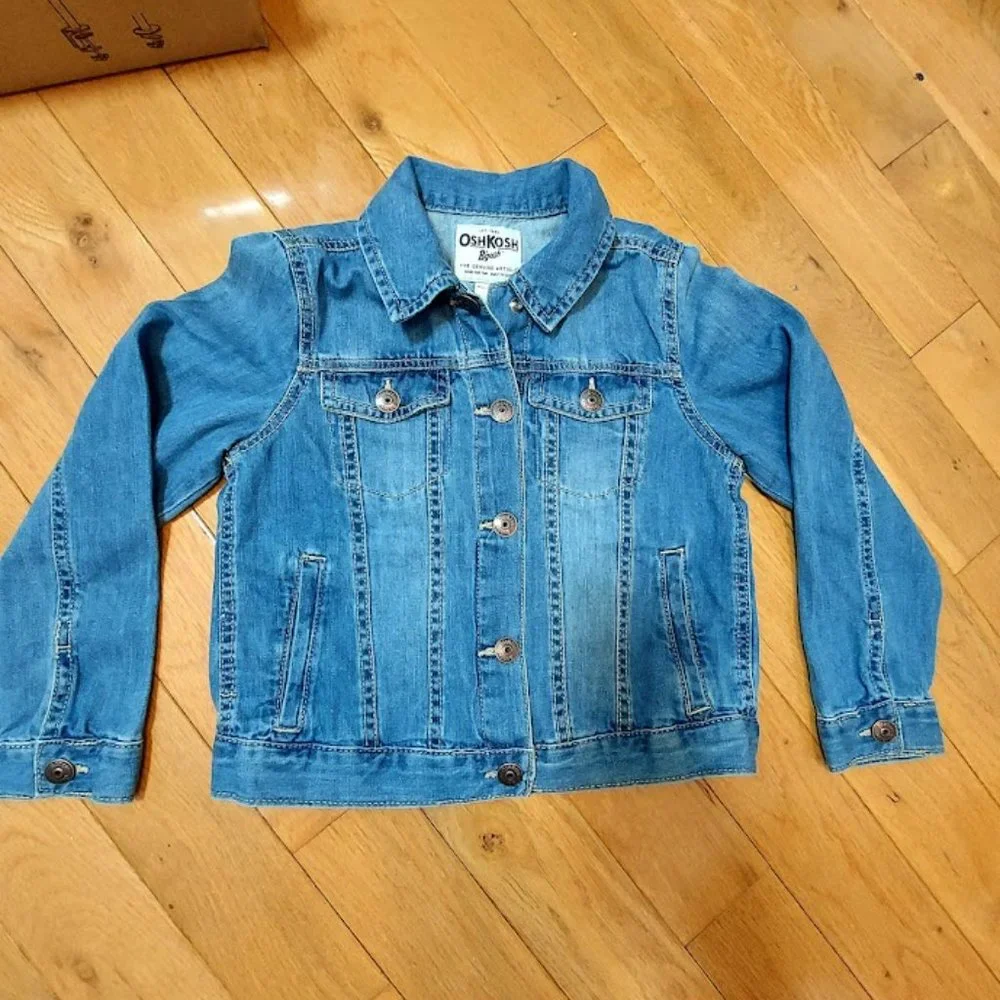 Oshkosh Denim Jacket‎ Preschool Big Kid Girls Size 8 Blue New